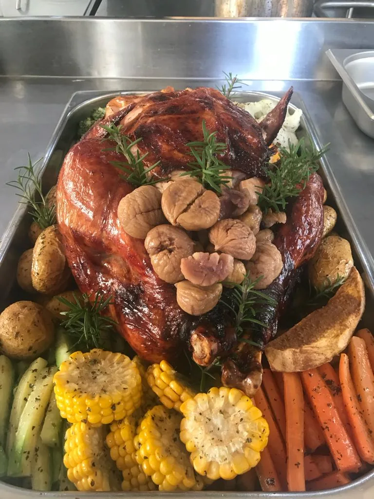 Roasted turkey with vegetables